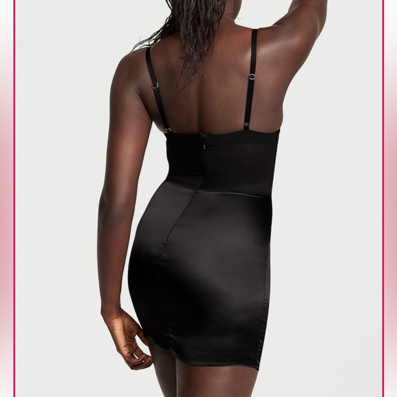 New! Victorias Secret Shimmer Heart Embroidery Strappy Satin Slip 20006 - Picture 4 of 10